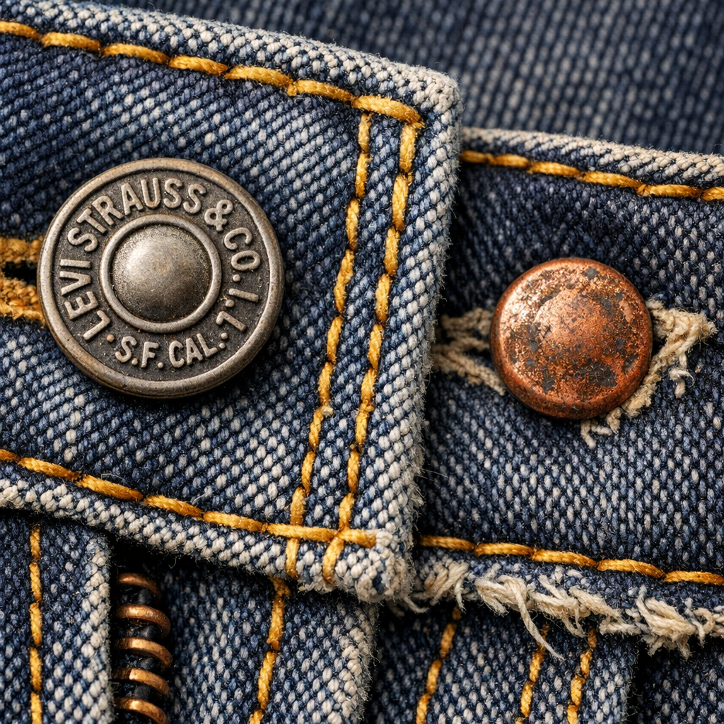 Levi's 501XXのヴィンテージと現行品の比較のディテール